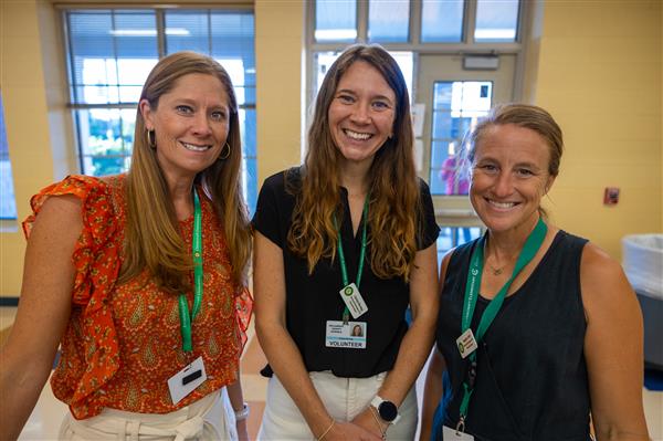 Volunteers on the first day of school